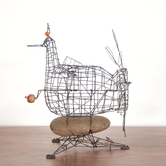 1970s Vintage Joe Police Kinetic Wire Sculpture Hen For Sale - Image 4 of 8