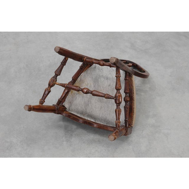 Antique Gustavian Walnut Chair with Leather, 1700s For Sale - Image 13 of 14