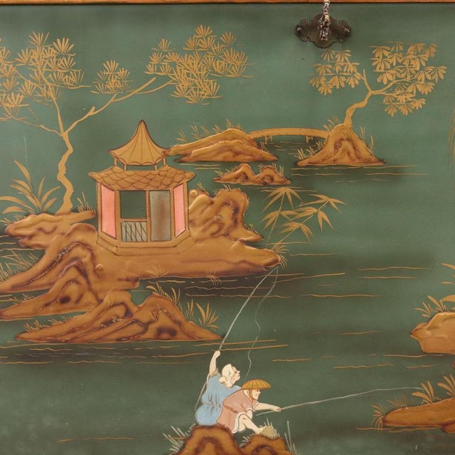 Brown Antique Bar Cabinet Chinoiserie in Mahogany, United Kingdom, 1900 For Sale - Image 8 of 13
