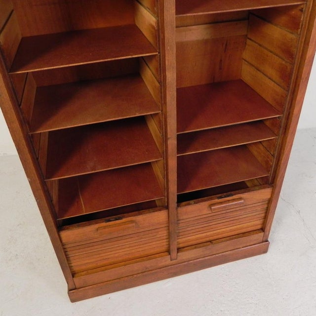 Oak Roller Shutter Cabinet, 1950s For Sale - Image 14 of 18