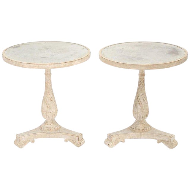 Vintage Italian Accent Tables With Mirrored Tops A Pair Chairish