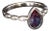 10k White Gold Ring With Pear-Shaped Lab-Grown Alexandrite & Diamond Accents, Size 6.75 For Sale
