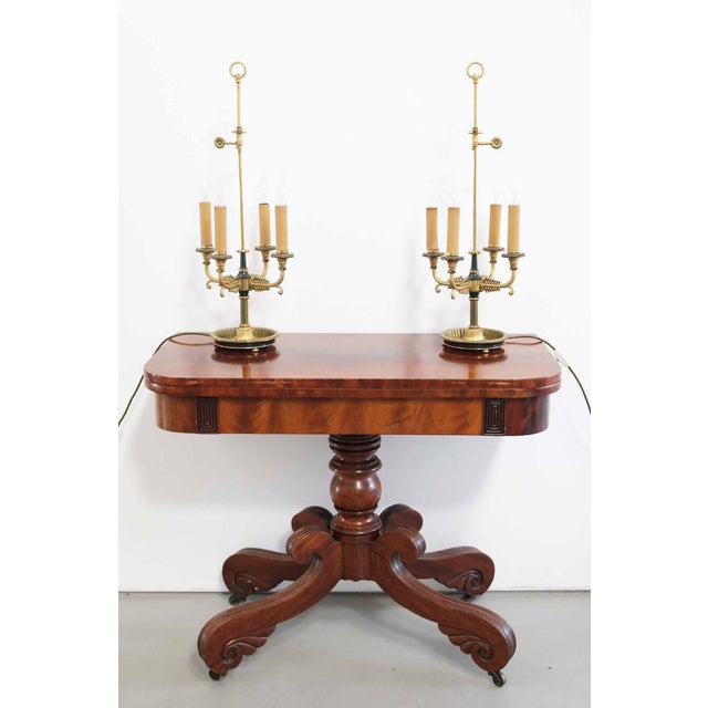 Large French Bouilotte table lamps Set of 2 Origin: France 1960s Height: 66 cm Diameter: 25.5 cm 4 lights, E14 sockets...