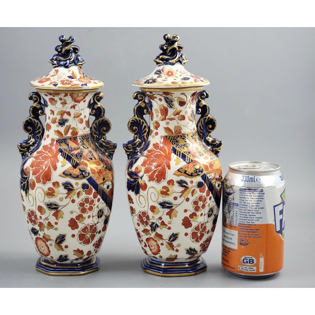 Porcelain Lidded Vases from Ridgways Derby, England, 1891-1910, Set of 2 For Sale - Image 10 of 11