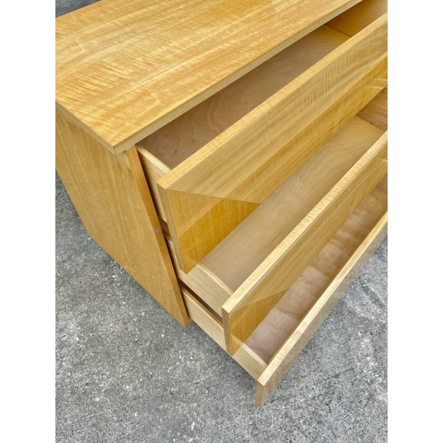 Italian Mid Century Modern Lowboy Dresser With Oblique Tapered Façade | Giorgio Collection Italy For Sale - Image 11 of 13