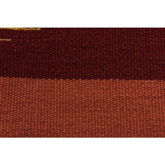 Abstract Kilim Gold Blue Wool Rug - 6'0" X 9'0" For Sale In New York - Image 6 of 7