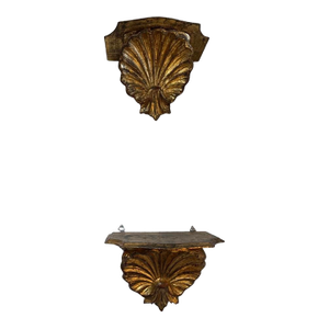 Vintage Italian Gilded Wood Brackets- A Pair