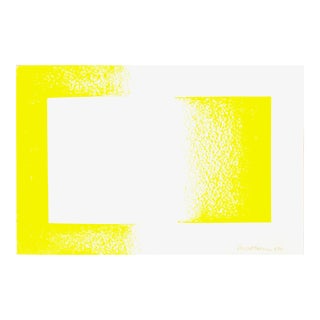 Circa 1970 Anuszkiewiez "Yellow Reversed" Modern Lithograph With Magazine Article From Art in America For Sale