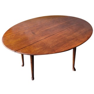 Large Oval Folding Oak Table For Sale