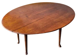 Large Oval Folding Oak Table