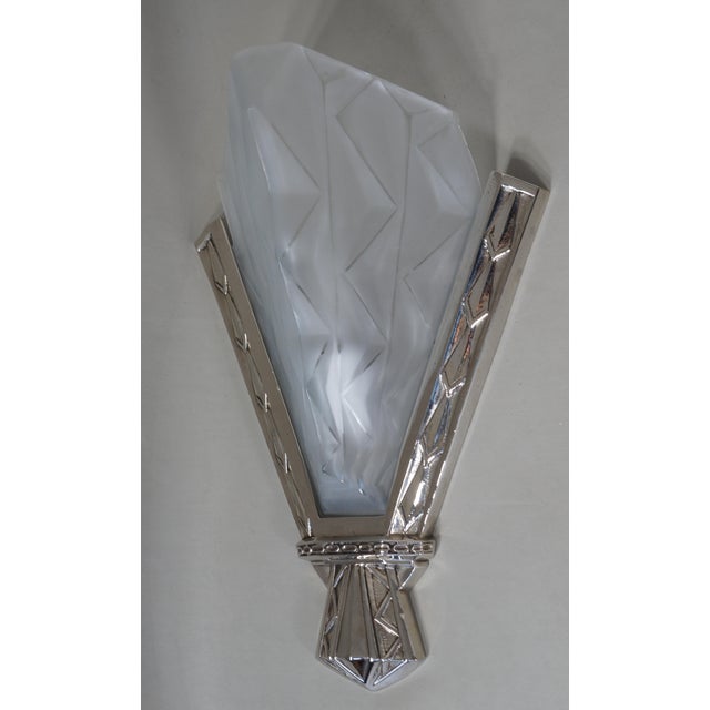 French Art Deco Wall Sconces by Degue 1920s France - A Pair For Sale - Image 6 of 13
