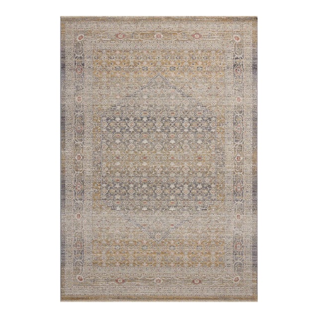 Chris Loves Julia x Loloi Ida Stone / Gold 6'-3" x 9'-4" Area Rug For Sale