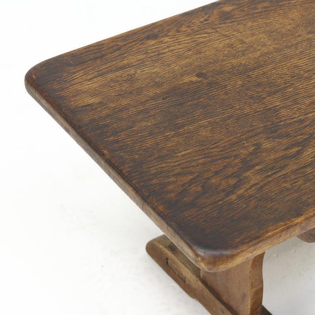 Antique Rustic Farmhouse Refectory Coffee Table in Oak For Sale - Image 4 of 13