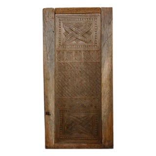Oxidized Gray Early 20th Century Carved Door For Sale