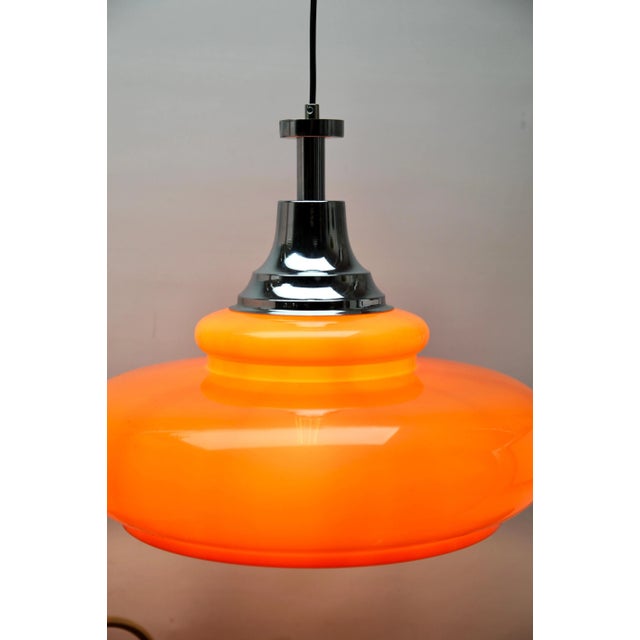 Mid-Century Scandinavian Pendant Light with Acrylic Optical Shade For Sale - Image 10 of 11