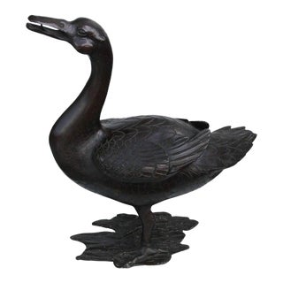 19th Ming Chinese Bronze Duck For Sale