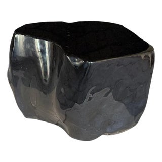 Andrianna Shamaris Volcanic Glass Coffee Table or Large Side Table For Sale