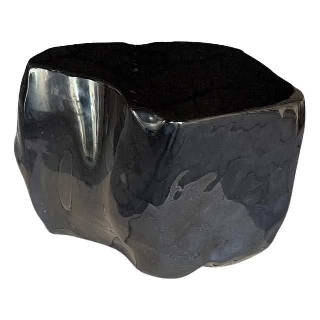 Andrianna Shamaris Volcanic Glass Coffee Table or Large Side Table For Sale