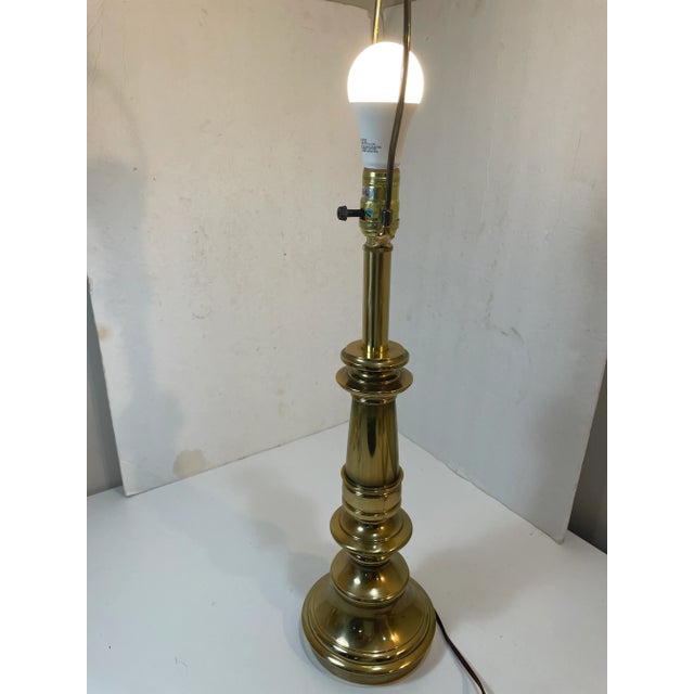 Brass Vintage Stiffel Sold Brass Table Lamp - MCM - Hollywood Regency For Sale - Image 8 of 8