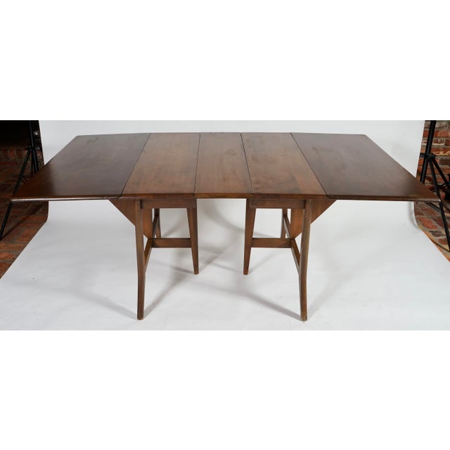 Mid 20th Century Mid Century Modern Heywood Wakefield Gate Leg Drop Leaf Dining Table For Sale - Image 5 of 10