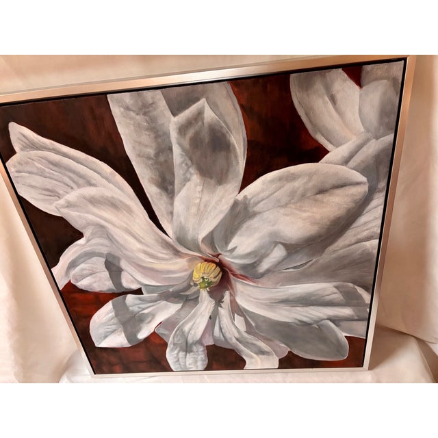 Framed Oil on Canvas Magnolia by Shelly Gurton Titled "Margaux" For Sale In Savannah - Image 6 of 11
