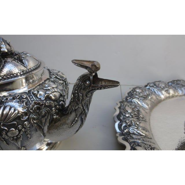 Indonesian 800 Silver Tea Set - Set of 5 Pieces For Sale - Image 14 of 18