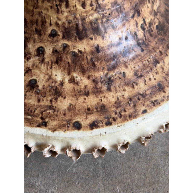 Mid 20th Century Mid-Century Modern Brown Ceramic Pottery Lamp Shade Danish For Sale In Los Angeles - Image 6 of 9