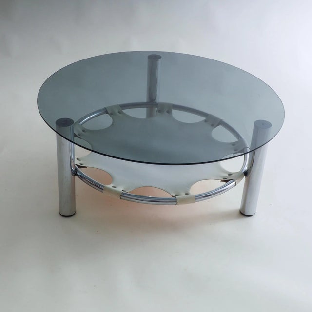 Space Age Glass and Chrome Coffee Table For Sale - Image 5 of 18