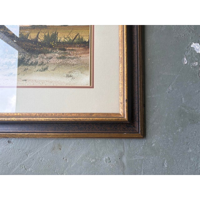 Dwane Taylor 1979 Original Watercolor Rural Winter Landscape, Framed For Sale In Orlando - Image 6 of 9