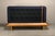 Textile Scandinavian Daybed in Oak and Dark Blue Bouclé Fabric with Leather Accents, 1960s For Sale - Image 7 of 15