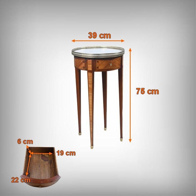 Small Louis XVI Style Marquetry Side Table, Early 20th Century For Sale - Image 17 of 18