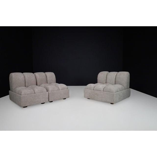 Vintage Italian Modular Sofa or Lounge Chairs, 1970s, Set of 4 For Sale - Image 4 of 18