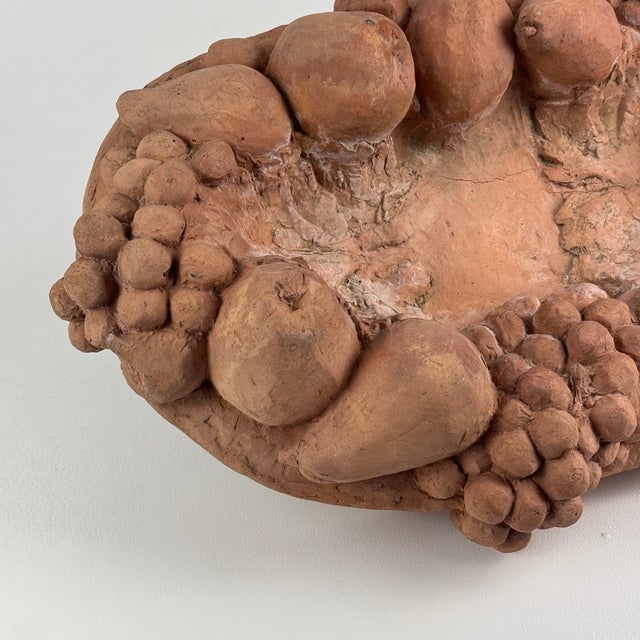 French Vintage Terracotta Fruit Tray Platter Centerpiece, Singed, Mid 20th Century For Sale In New York - Image 6 of 10