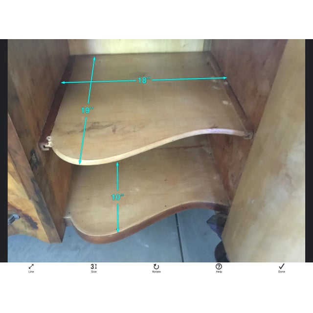 1930s European Art Deco Walnut Burl Sideboard With Carved Mirror For Sale - Image 11 of 12