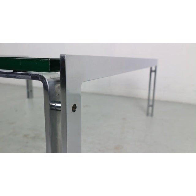 Large Dutch Metaform Steel & Glass Coffee Table attributed to Hank Kwint, 1970 For Sale - Image 11 of 12