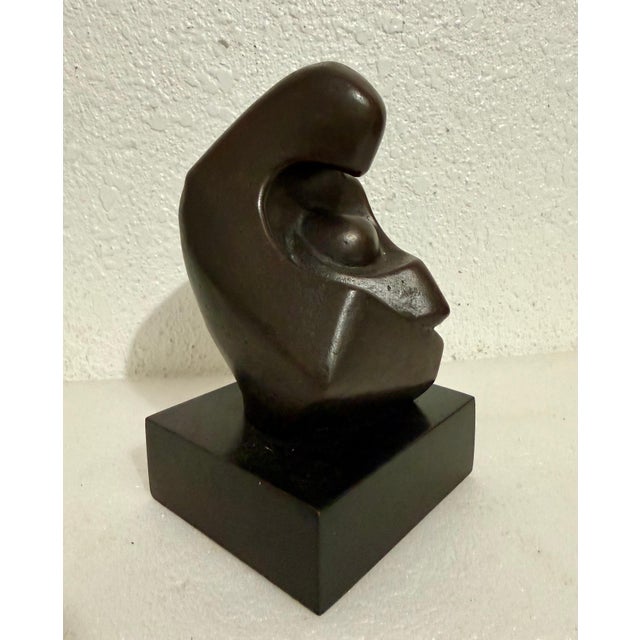 Abstract Zvi Aldouby, Modernist Israeli Bronze Sculpture Abstract Mother & Child Zvi Yehuda Aldouby For Sale - Image 3 of 17