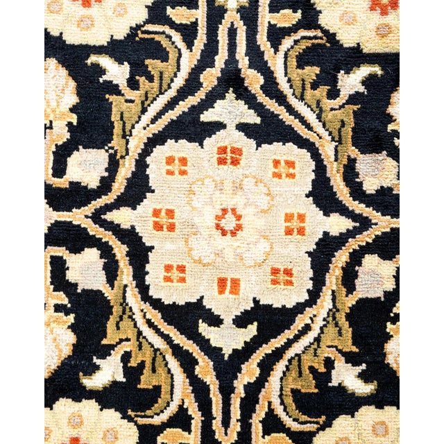 Traditional Mogul, One-of-a-Kind Hand-Knotted Area Rug in Black , 9' 2" x 12' 2" For Sale - Image 3 of 8