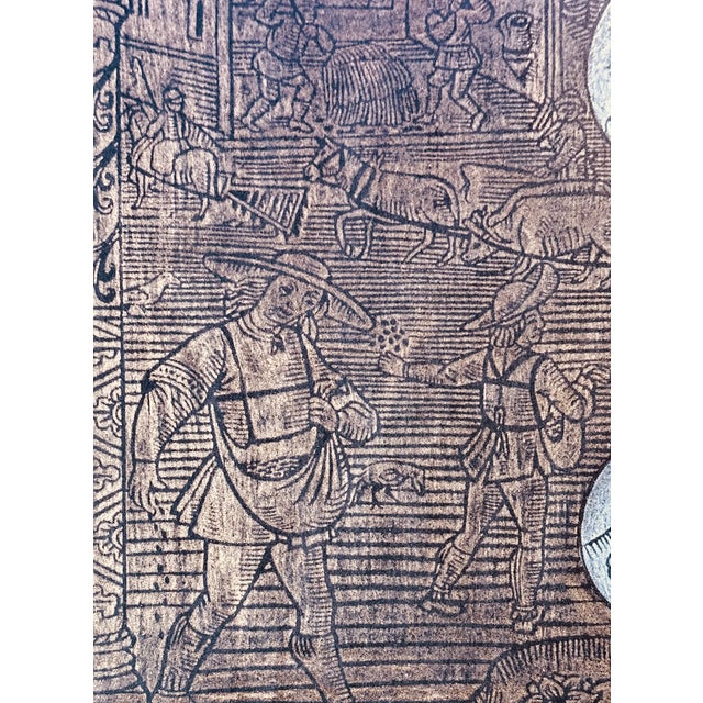 Vintage Brass Rubbing-October Labors of the Months-Medieval Style Art-Harvest For Sale - Image 4 of 7