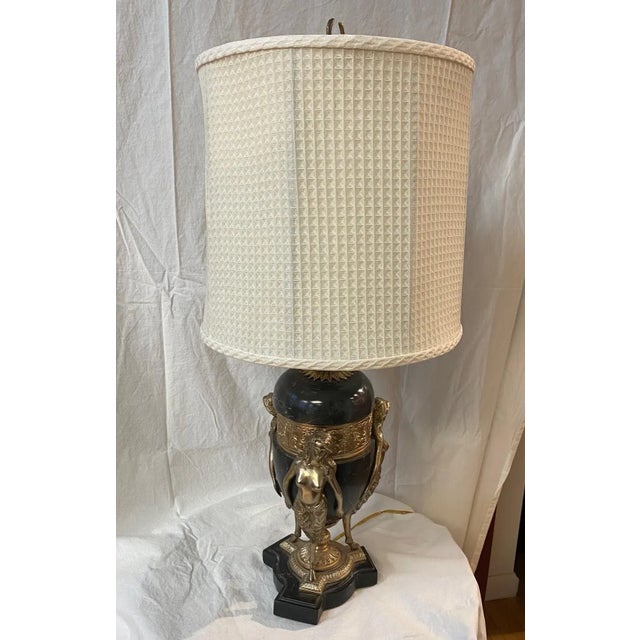 Maitland Smith Vintage Black Marble Lamp With Maenad Figures. For Sale - Image 11 of 13