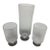 Frosted Glass Cylindrical Hurricane Vases, Set of Three For Sale