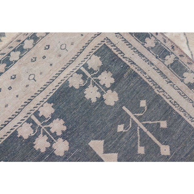 Vintage Turkish Oushak Rug With Elegant Gray and Soft Beige Motifs 5'1 X 6'4 For Sale - Image 9 of 11