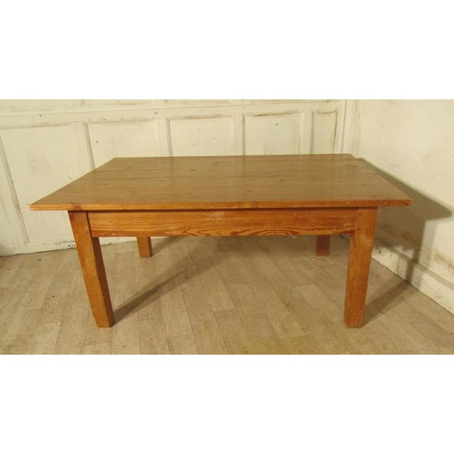 Brown Farmhouse Style Pine Coffee Table, 1960s For Sale - Image 8 of 8