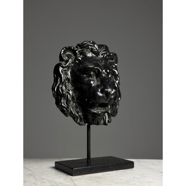 Black Lion Fountain Mask on Stand For Sale - Image 8 of 13