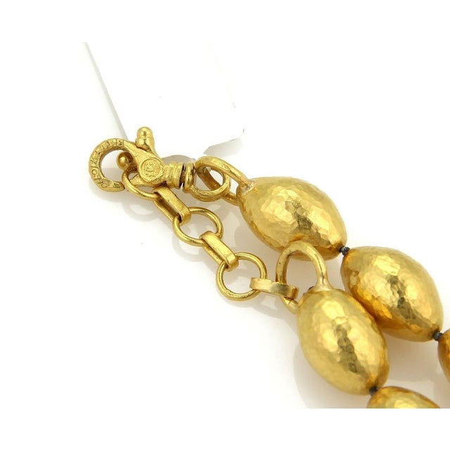 Contemporary Mid 20th Century Gurhan Cocoon 24k Gold Hand Hammered Beaded Bracelet For Sale - Image 3 of 5
