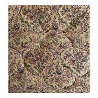 King Tapestry Floral Chenille Comforter – Gold & Plum Scrolls, Luxury Weight For Sale