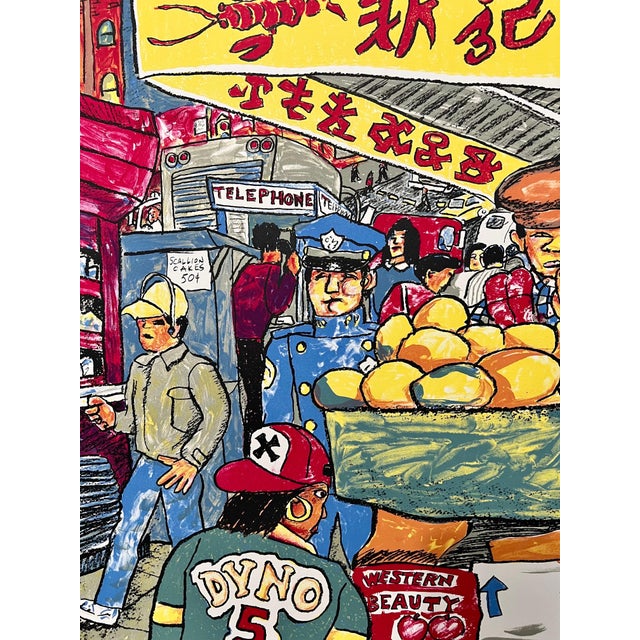 Red Grooms Red Grooms, Red Grooms Canal St Chinatown Manhattan New York City Lithograph Cartoon Pop Art, 1993 For Sale - Image 4 of 9