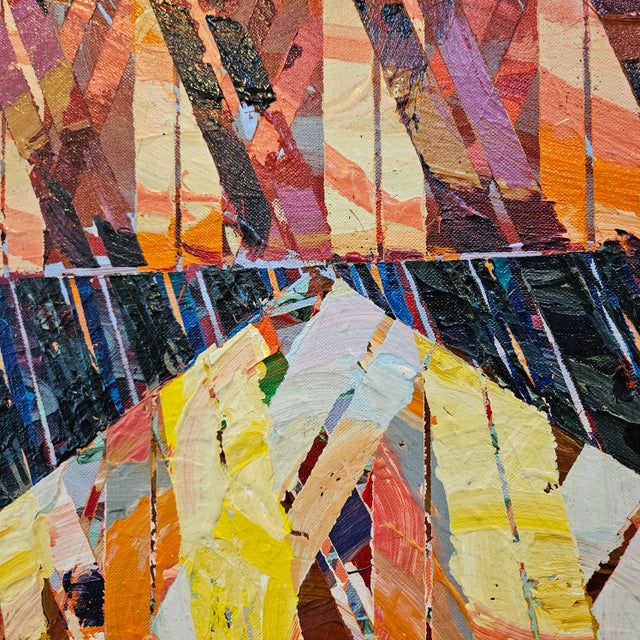 Textile Contemporary Geometric Abstract "C" by Aaron Karp Circa 1985 For Sale - Image 7 of 11