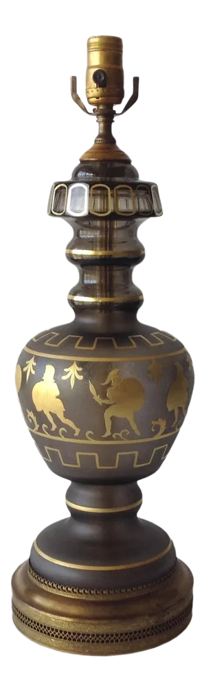 Hollywood Regency Italian Murano & Gilt Trojan Lamp