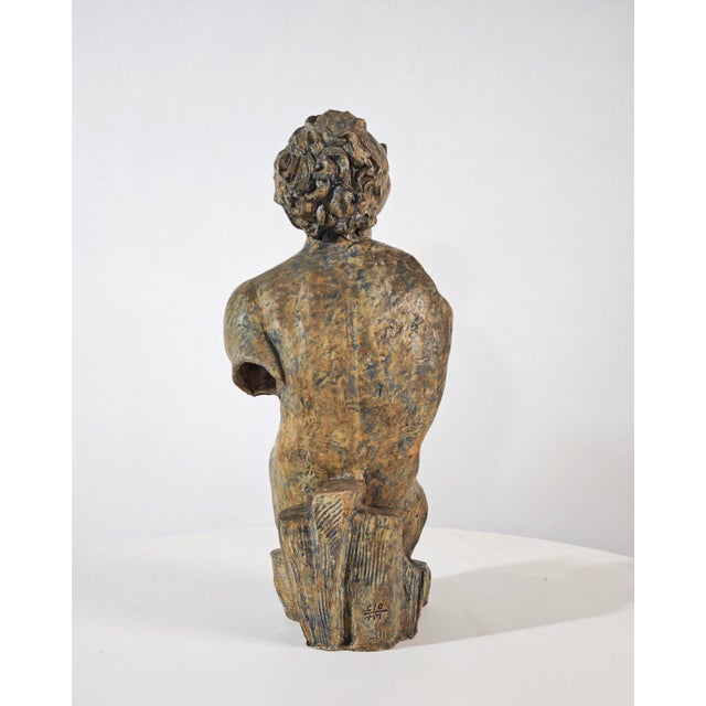 Blue and Green Ceramic Nude Male Torso Sculpture from Cio Zanetta, Italy, 1990s For Sale - Image 11 of 17