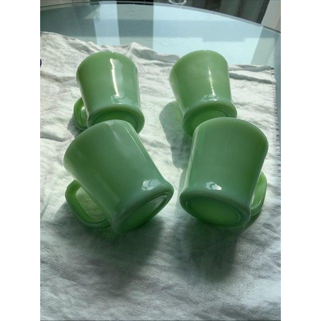 Mid 20th Century Vintage Fire King Jadeite Mugs Set of 4 For Sale - Image 5 of 10